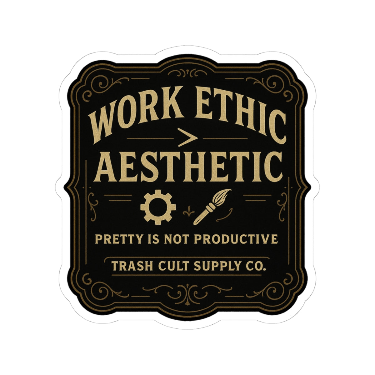 Work Ethic > Aesthetic Sticker – Vintage Vigilante | Trash Cult Supply Co.