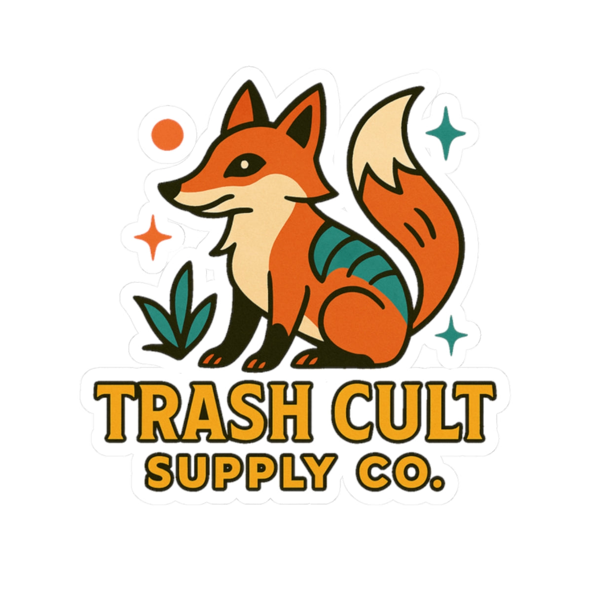 Fox Illustration Kiss-Cut Stickers - Fun Decor for Laptops, Water Bottles, Journals, Gifts for Animal Lovers, Unique Home Accents