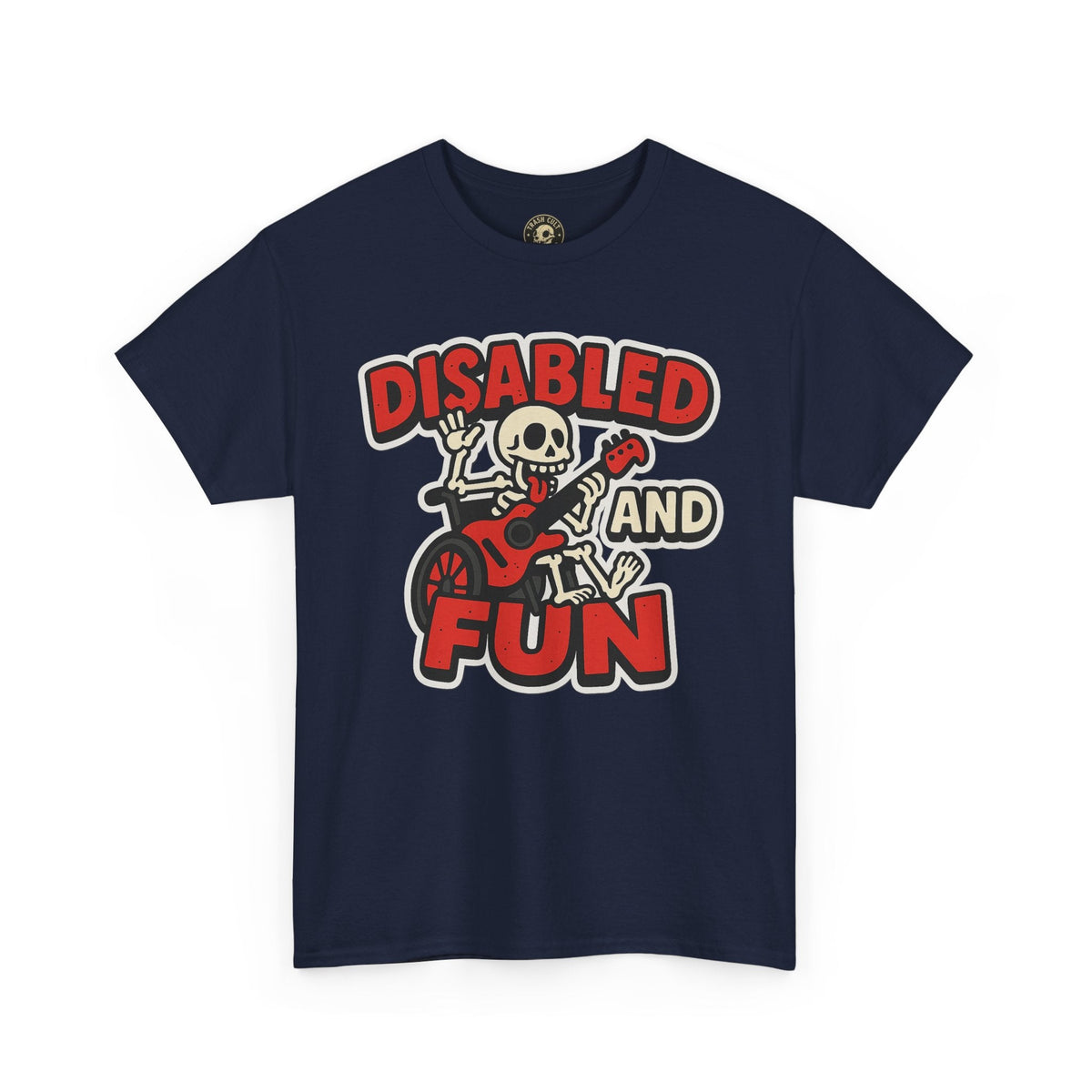 Disabled and Fun Unisex Heavy Cotton Tee, Casual Shirt, Gift for Friends, Music Lovers Gift, Fun T-Shirt, Halloween Wear, Everyday Comfort