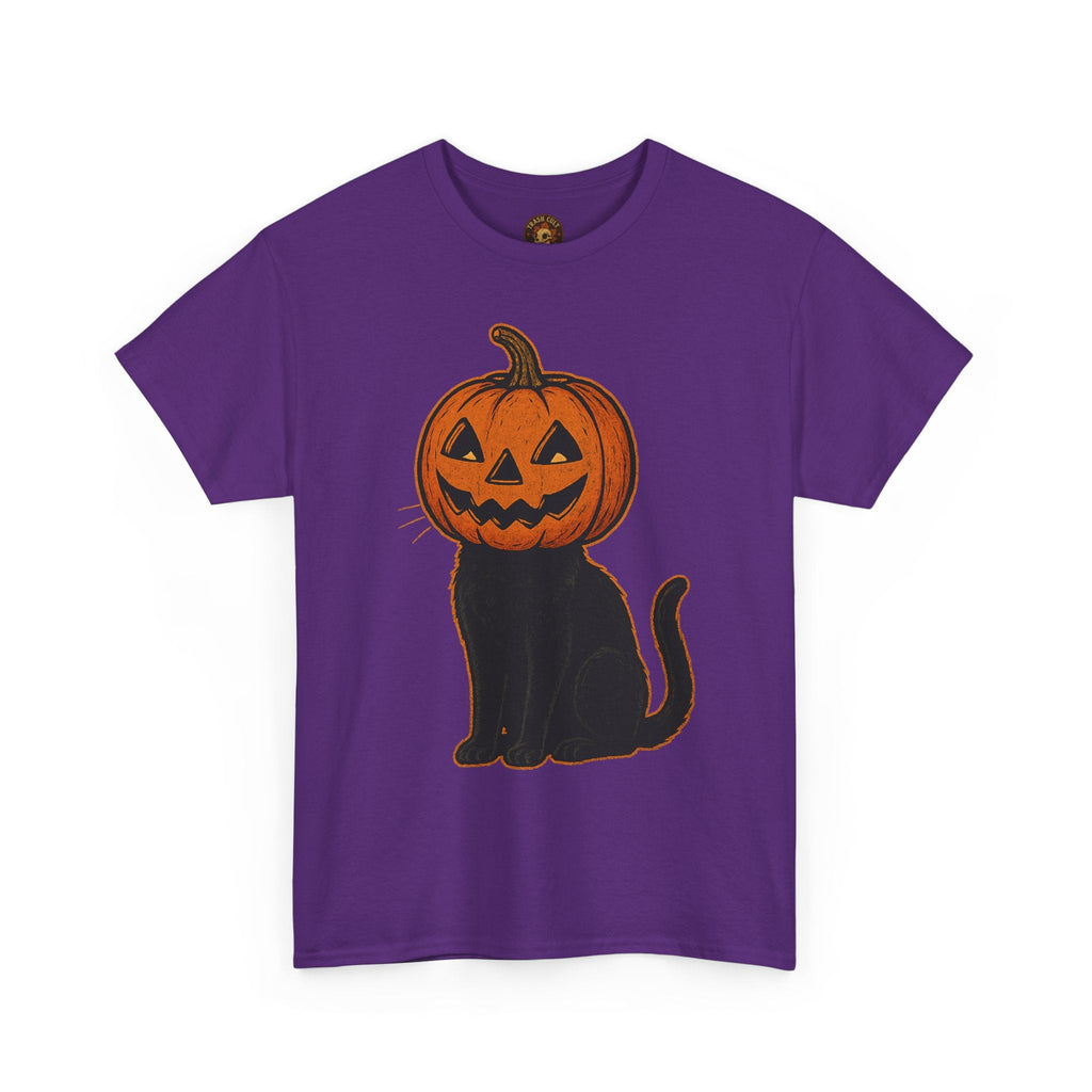 Black Cat Pumpkin Head Halloween T-Shirt – Jack O’Lantern Cat Design