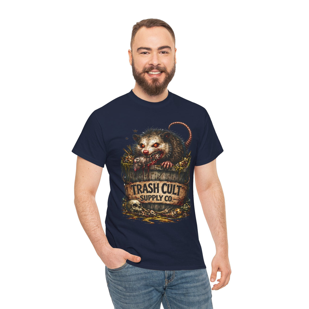 Opossum Trash Cult Tee — Vintage Grunge Wildlife Graphic T-Shirt