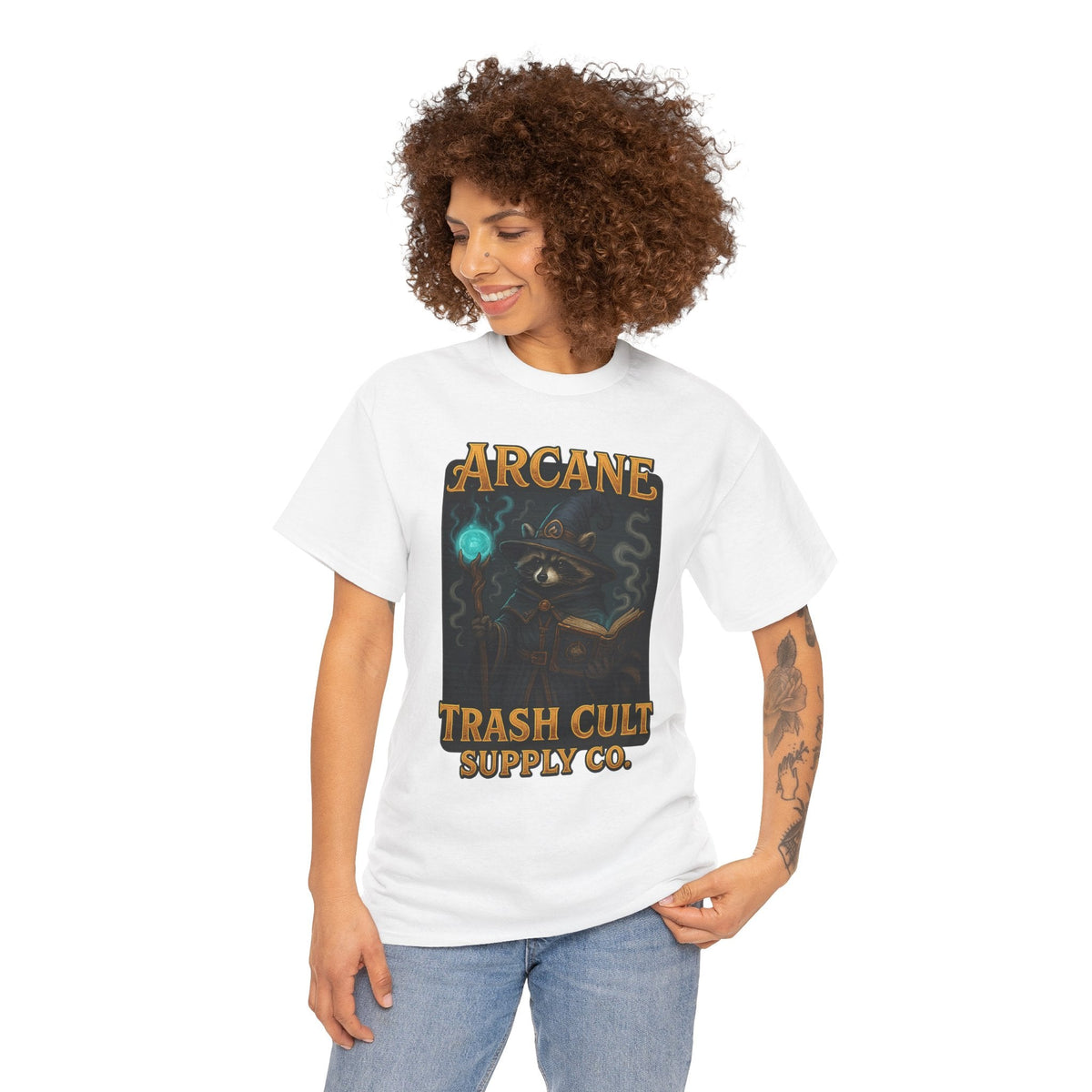 Arcane Trash Cult Unisex Heavy Cotton Tee, Cult Merchandise, Witchy Style, Halloween Tee, Casual Everyday Wear