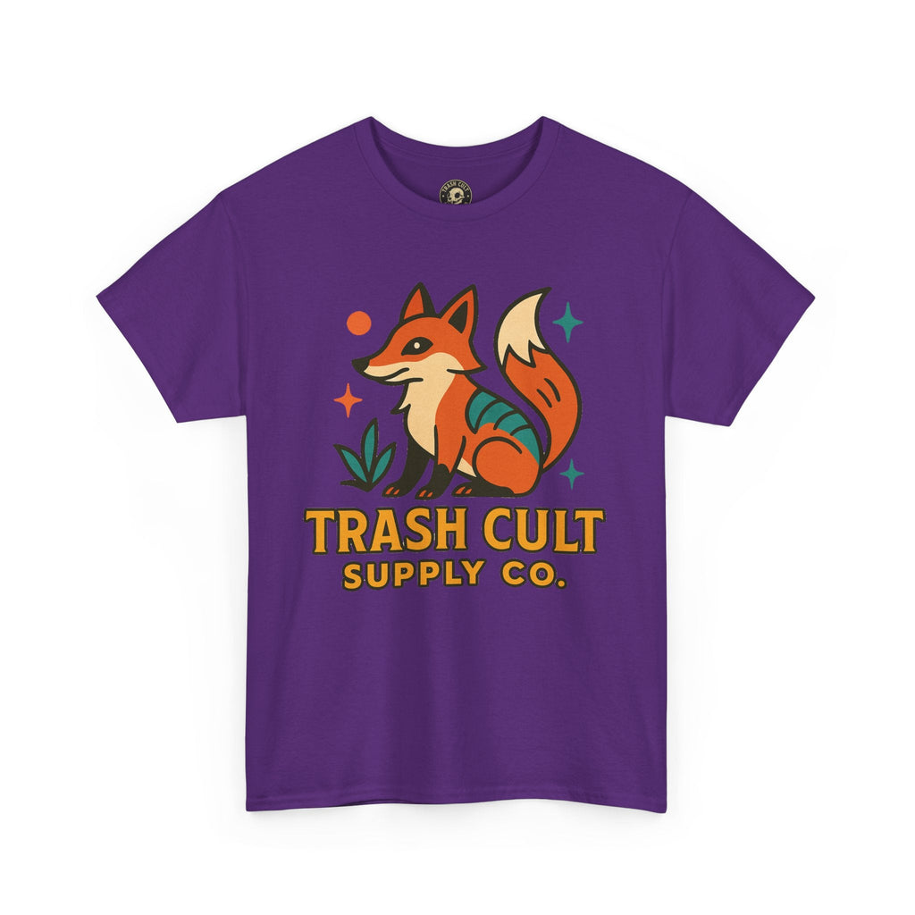 Trash Cult Fox Unisex Heavy Cotton Tee - Eco-Friendly Fashion Statement, Perfect for Nature Lovers, Casual Wear, Gifts, and Festivals
