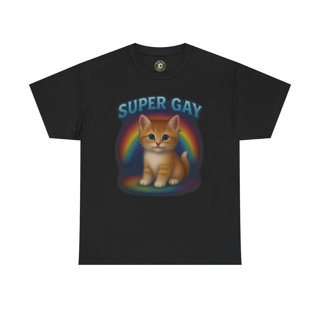 Super Gay Kitten Shirt – Cute Airbrush Rainbow Pride Tee