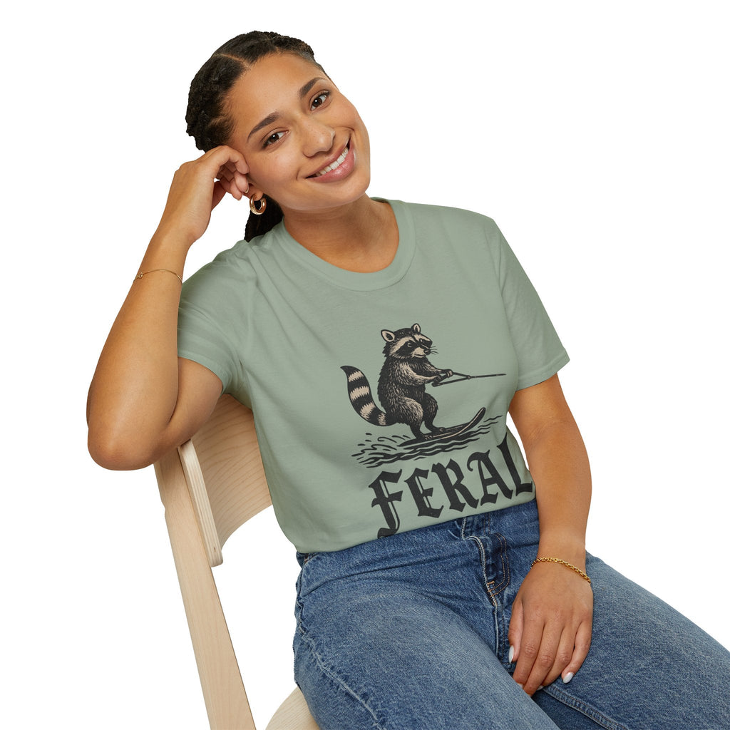 Feral Water Skiing Raccoon Vintage Shirt – Trash Cult Supply Co. | Gildan 2000 Softstyle