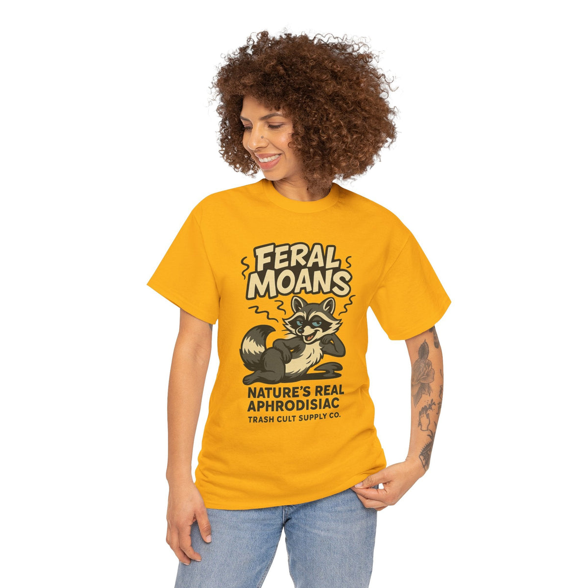 Feral Moans Unisex Heavy Cotton Tee, Funny Graphic Tee, Animal Lover Shirt, Casual Wear, Gift for Nature Enthusiasts