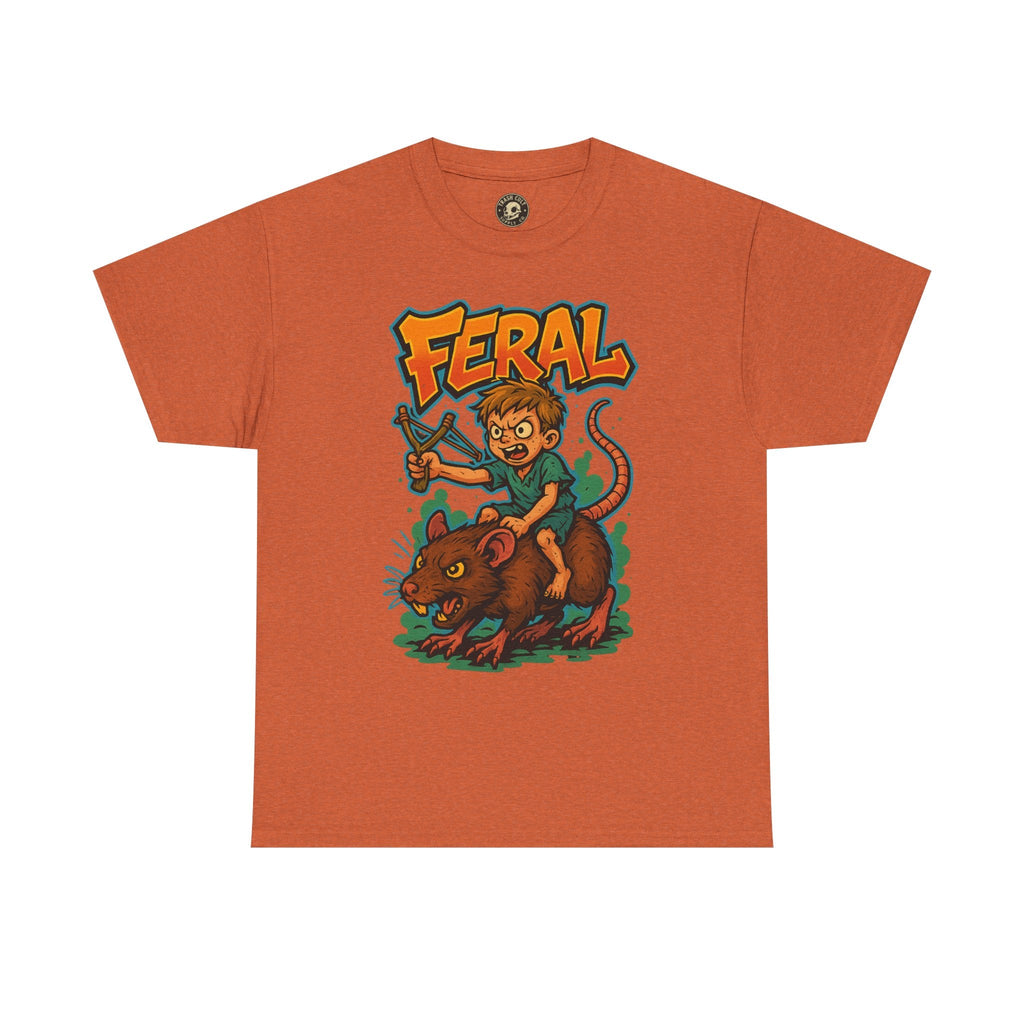 FERAL Graffiti Rat Rider T-Shirt – Bold New School Streetwear | Gildan 5000 Chaos Graphic Tee