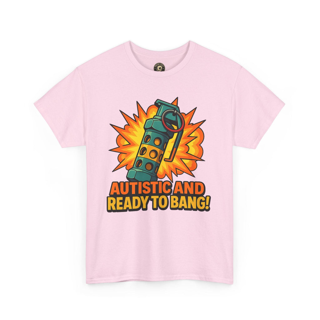 Autistic and Ready to Bang! Unisex Heavy Cotton Tee | Fun Graphic Tee, Autistic Pride, Gift for Autism Awareness, Casual Wear