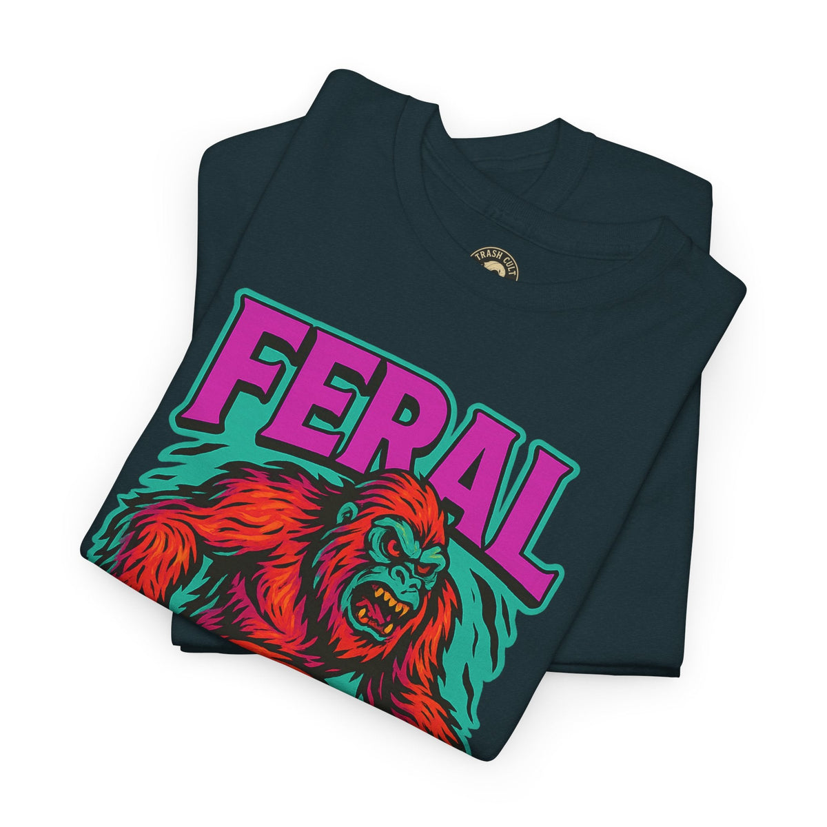 FERAL Bigfoot Shirt – Trashcore Bold Colors | Trash Cult Supply Co | Gildan 5000 Tee