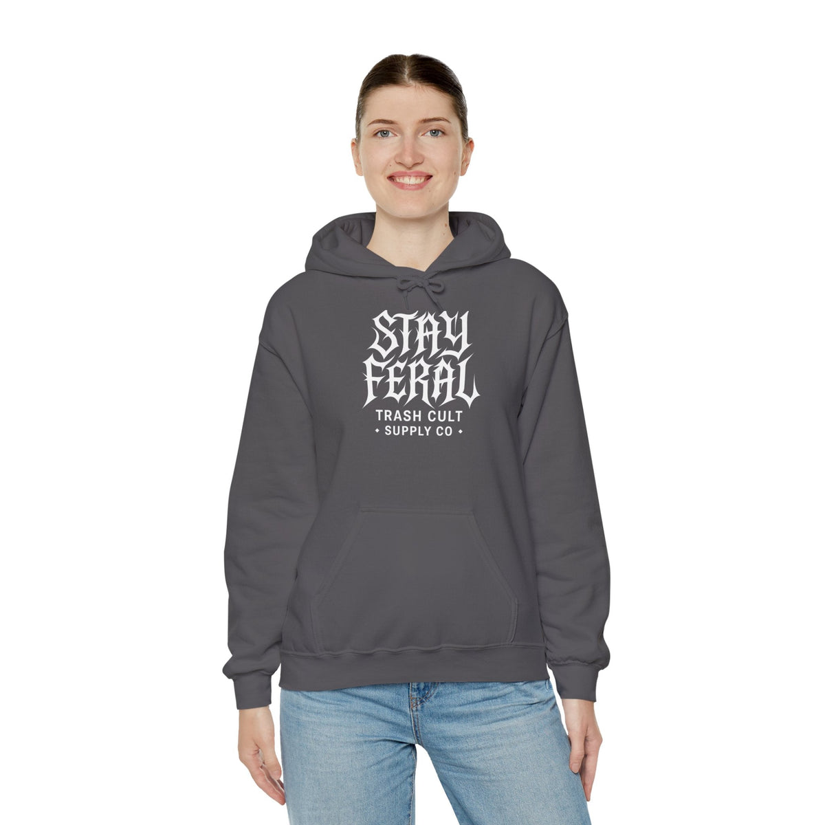 Stay Feral Gothic Hoodie – Trash Cult Supply Co Unisex Pullover