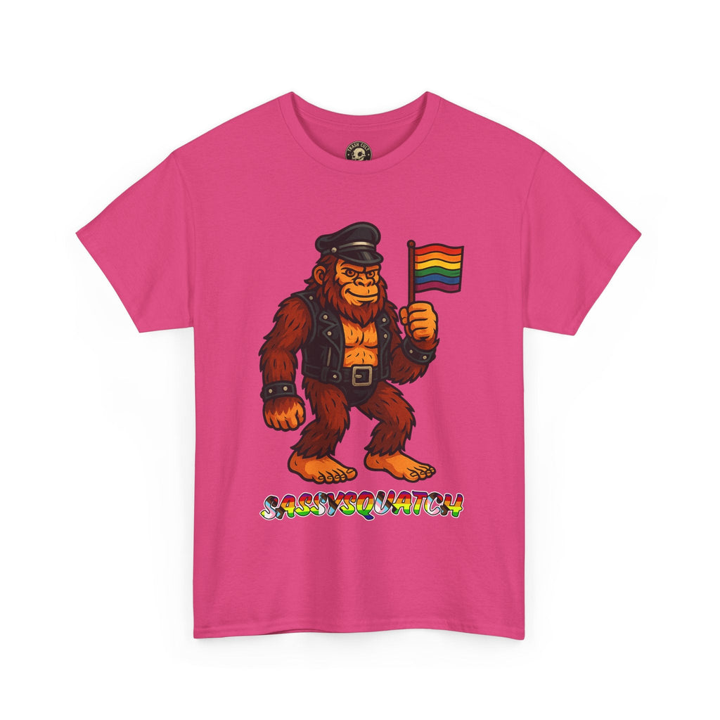 Sassysquatch Graphic Tee – Funny Bigfoot Pride Shirt – LGBTQ Leather Bear T-Shirt – Gildan 5000 Unisex Cotton Tee