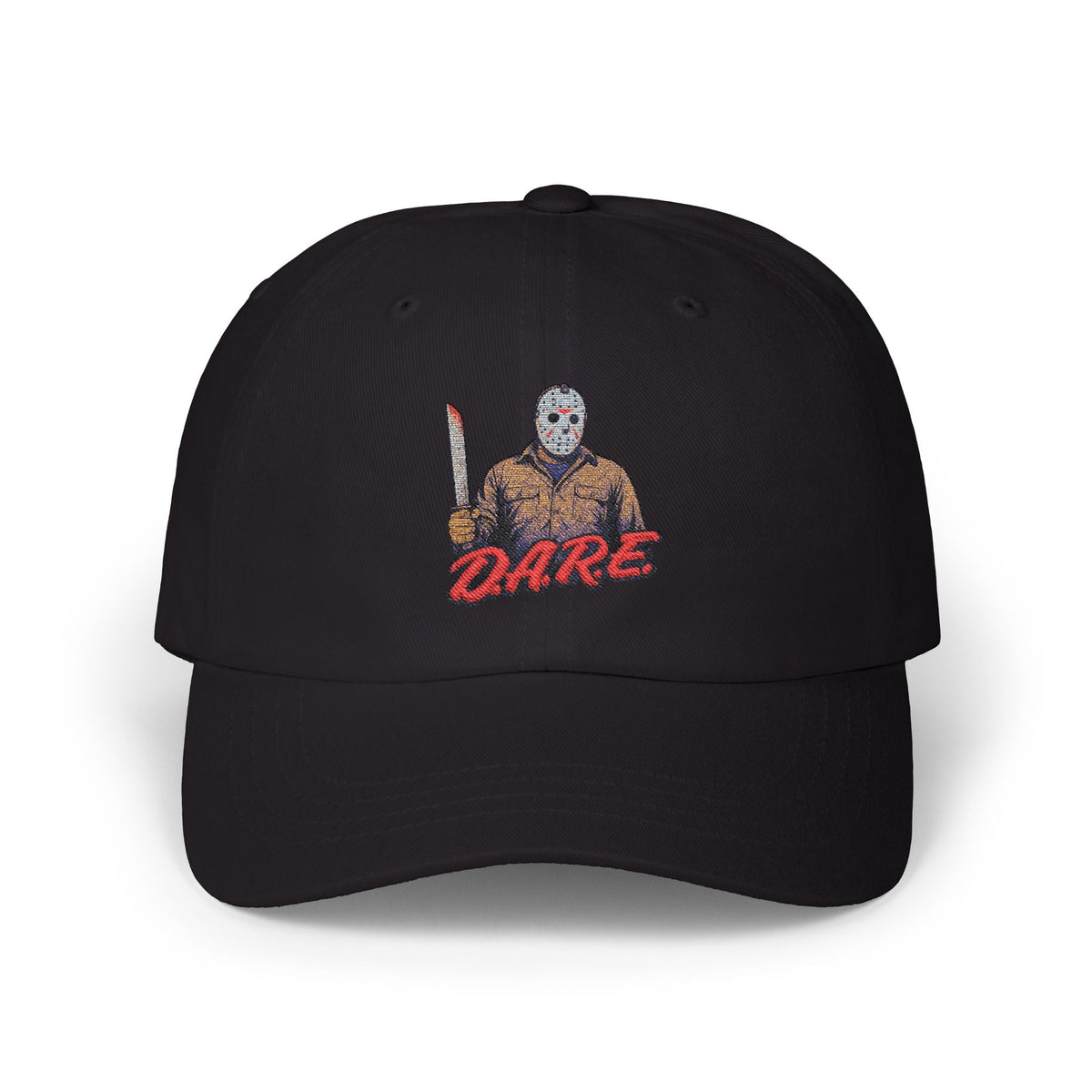 Jason Voorhees D.A.R.E. Parody Dad Hat – 80s Horror Meme Printed Cap