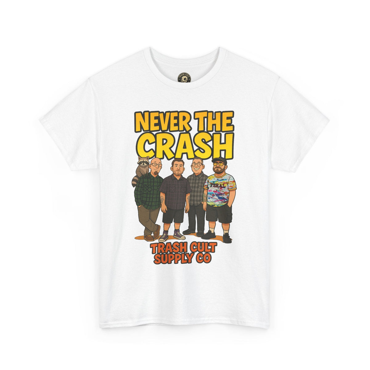 Never The Crash Band Shirt – Bold Graffiti Logo Tee - EXCLUSIVE | Gildan 5000