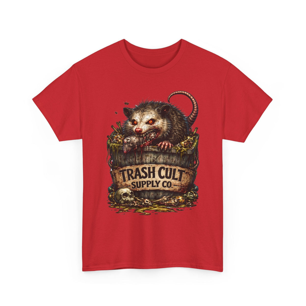 Opossum Trash Cult Tee — Vintage Grunge Wildlife Graphic T-Shirt