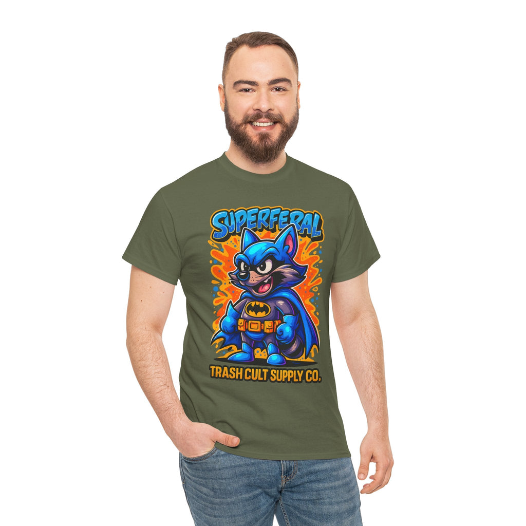 SuperFeral Raccoon Graffiti Shirt – Bold New School Superhero Streetwear | Trash Cult Supply Co