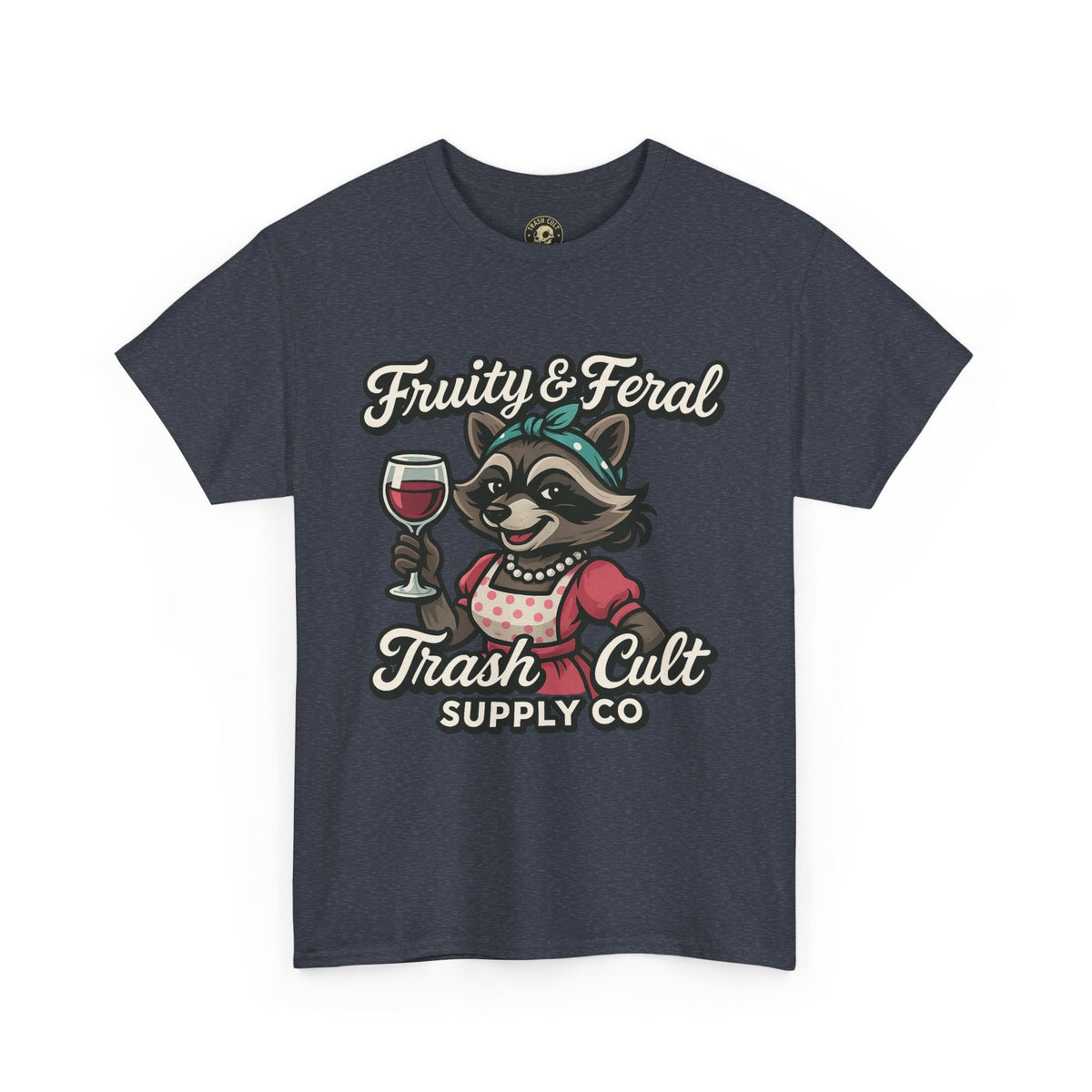 Fruity & Feral Raccoon Housewife Tee – Trash Cult Supply Co. on Gildan 5000
