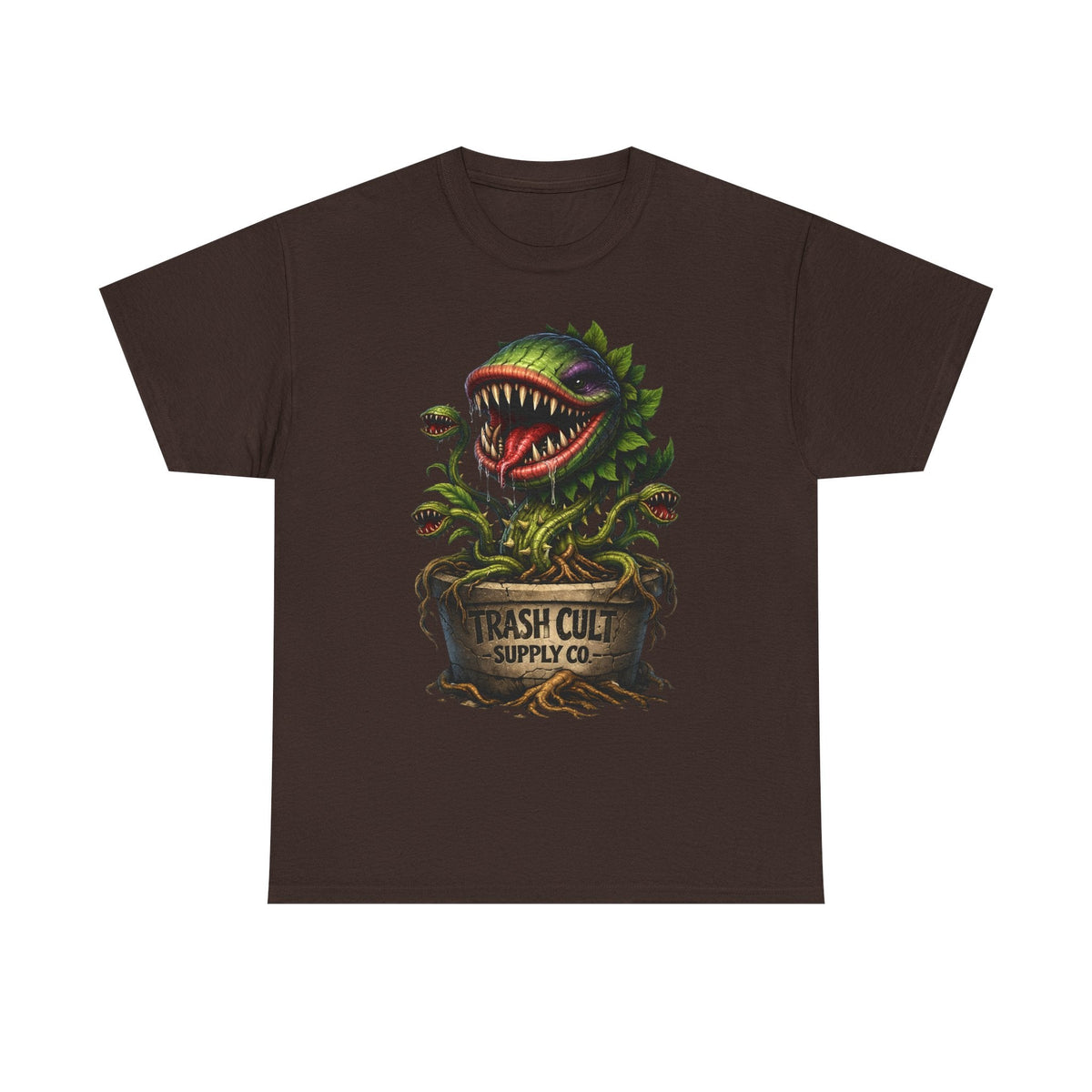 Carnivorous Plant Graphic Tee — "Trash Cult Supply Co." Potted Monster Shirt