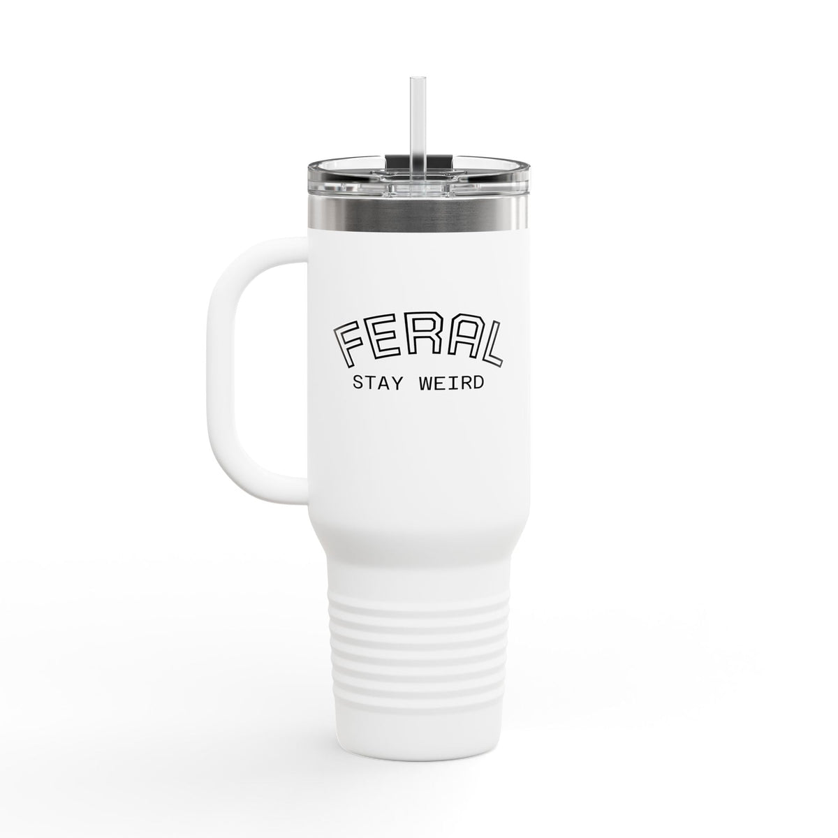 40oz Insulated Travel Mug with Handle – Leak-Proof Stainless Steel Tumbler for Hot & Cold Drinks | Trash Cult / FERAL Edition