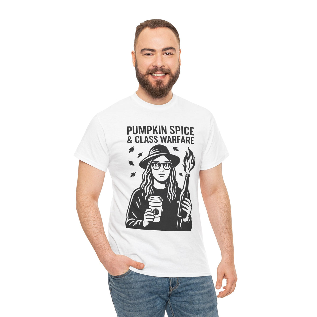 Pumpkin Spice & Class Warfare Shirt – Fall Riot Girl Graphic Tee – Fall of Humanity Collection – Trash Cult Supply Co.