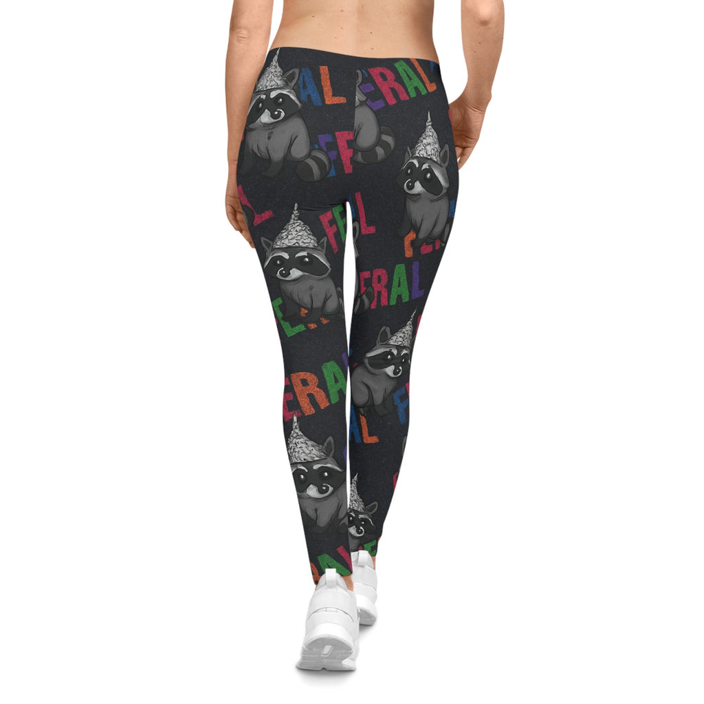 Feral Raccoon Leggings – Funny Animal Print Pants for Women | Bold Gift for Animal Lovers