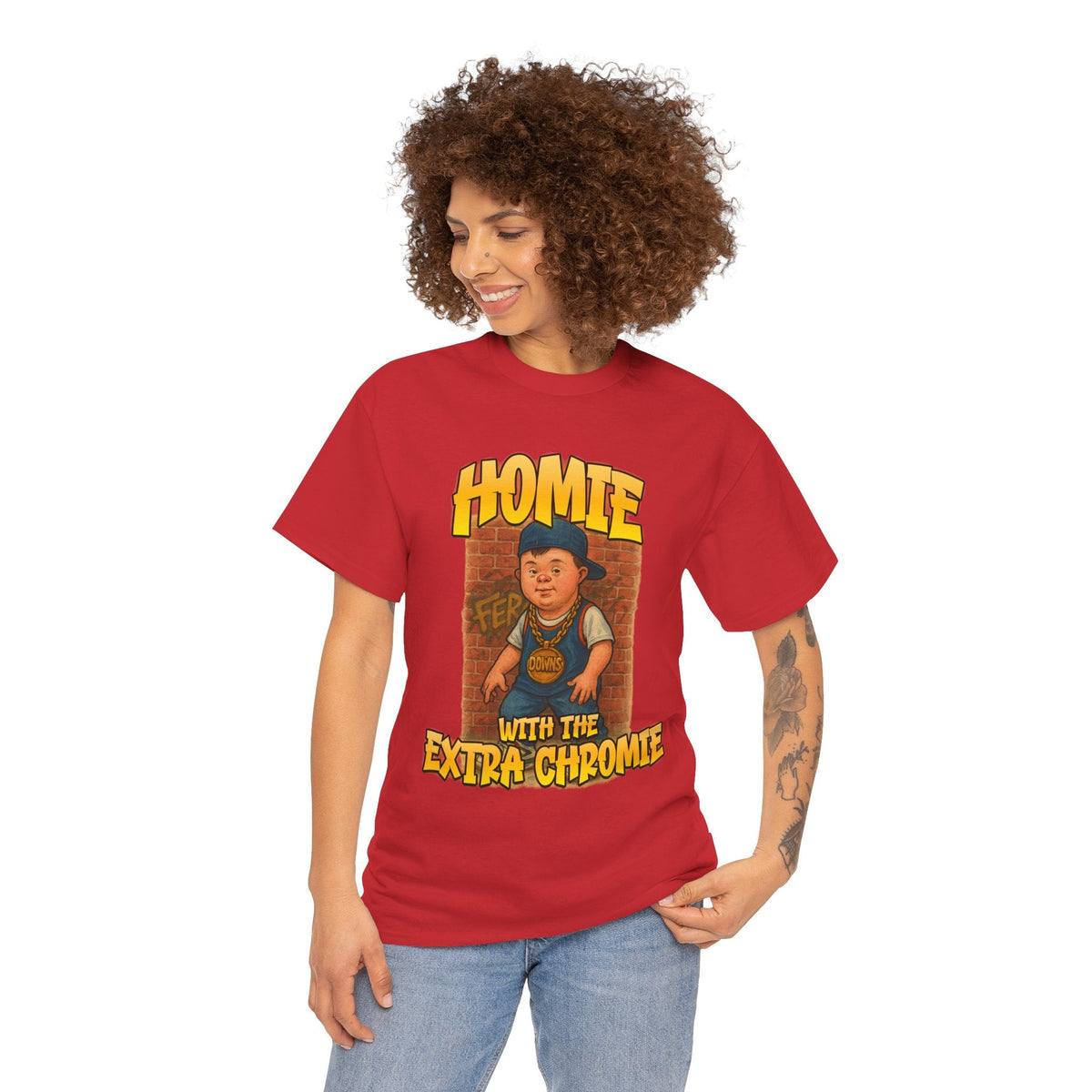 Homie with the Extra Chromie Shirt – Fun Supportive Tee for Down Syndrome Awareness – Gildan 5000