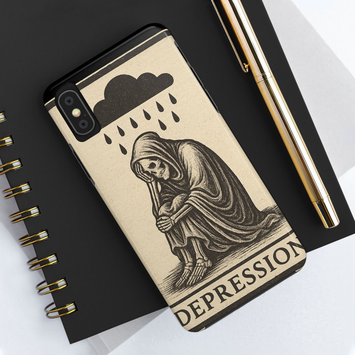 Dark Humor Phone Case, Goth iPhone Cover, Macabre Gift, Depression Art Case, Unique Phone Protector
