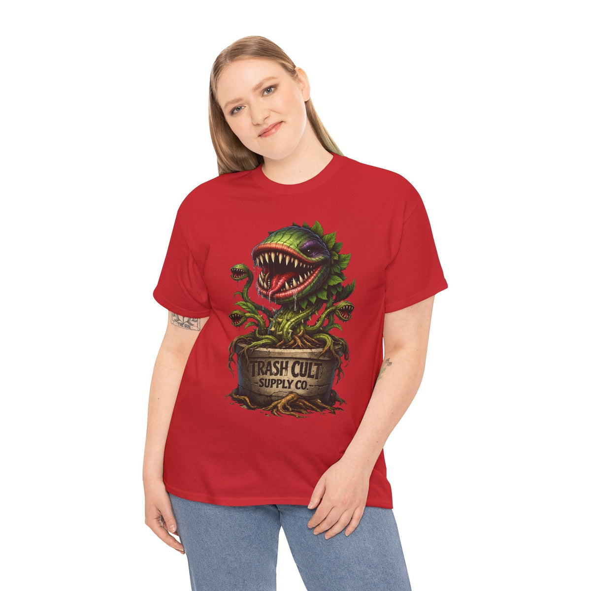 Carnivorous Plant Graphic Tee — "Trash Cult Supply Co." Potted Monster Shirt