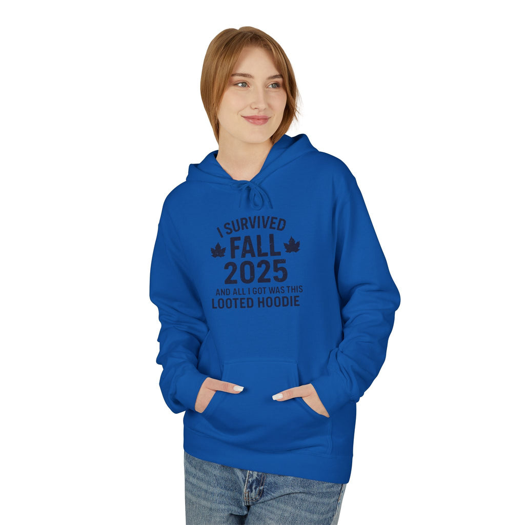 I Survived Fall 2025 Hoodie – Looted Hoodie Meme Sweatshirt – Fall of Humanity Collection – Trash Cult Supply Co.