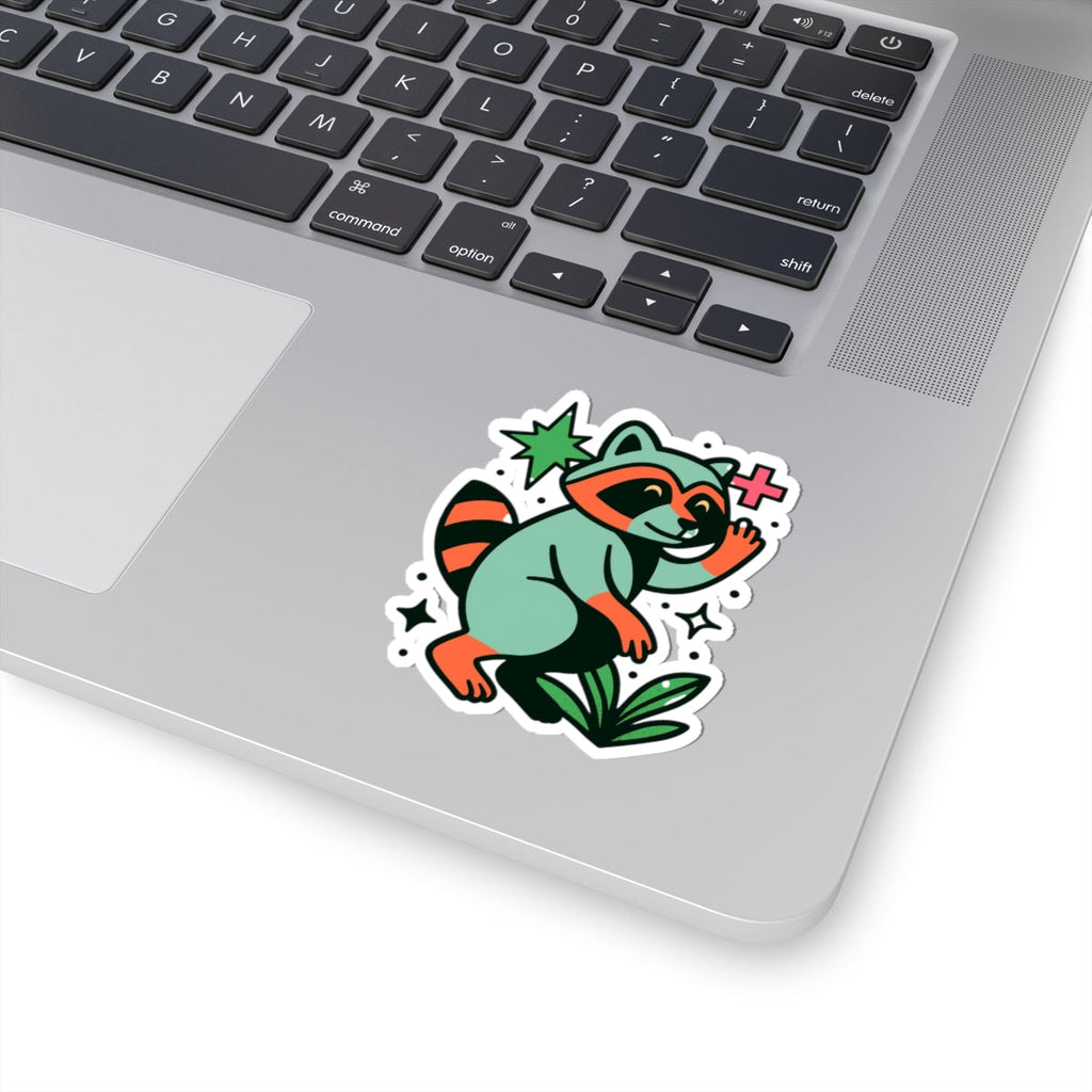 Cute Raccoon Kiss-Cut Stickers, Fun Laptop Stickers, Nature Lover Gifts, Cool Craft Stickers, Whimsical Decor, Emoji Stickers