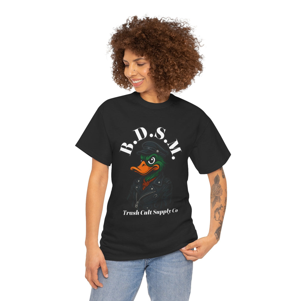 BDSM Mallard Duck Biker Shirt – Funny Biker Duck Tee on Gildan 5000