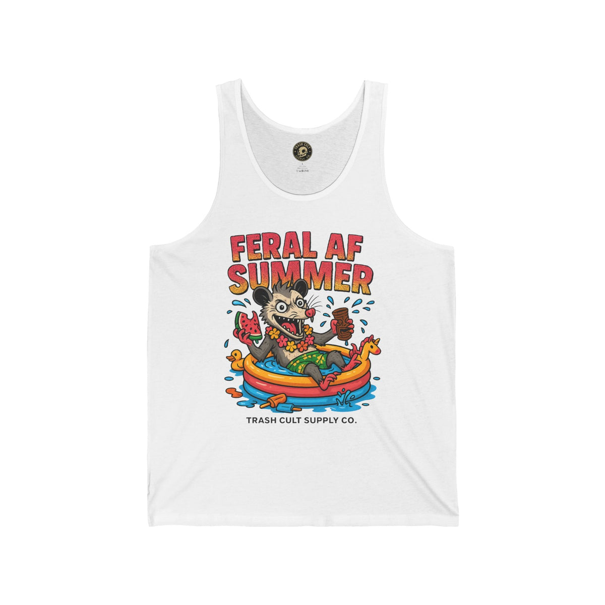 Feral AF Summer Possum Jersey Tank Top | Trash Cult Supply Co.