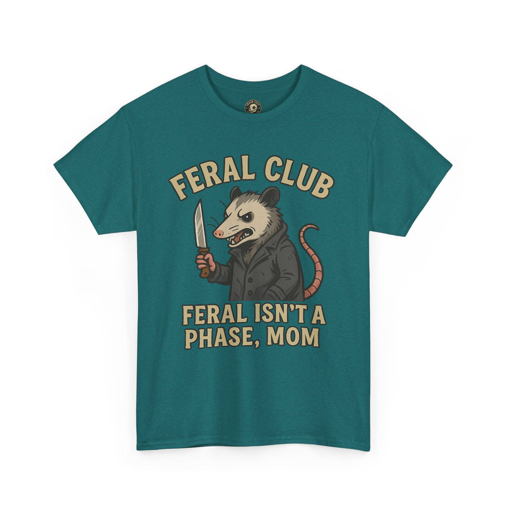 Feral Club Tee - Unisex Heavy Cotton Shirt, Funny Graphic T-Shirt, Gift for Mom, Casual Wear, Easygoing Lifestyle
