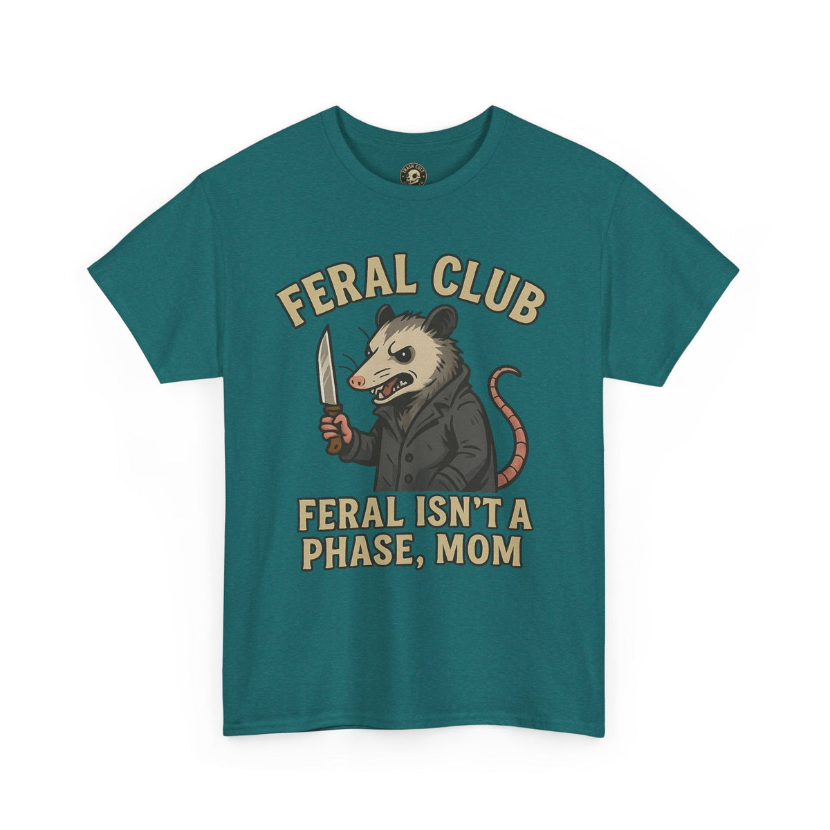 Feral Club Tee - Unisex Heavy Cotton Shirt, Funny Graphic T-Shirt, Gift for Mom, Casual Wear, Easygoing Lifestyle