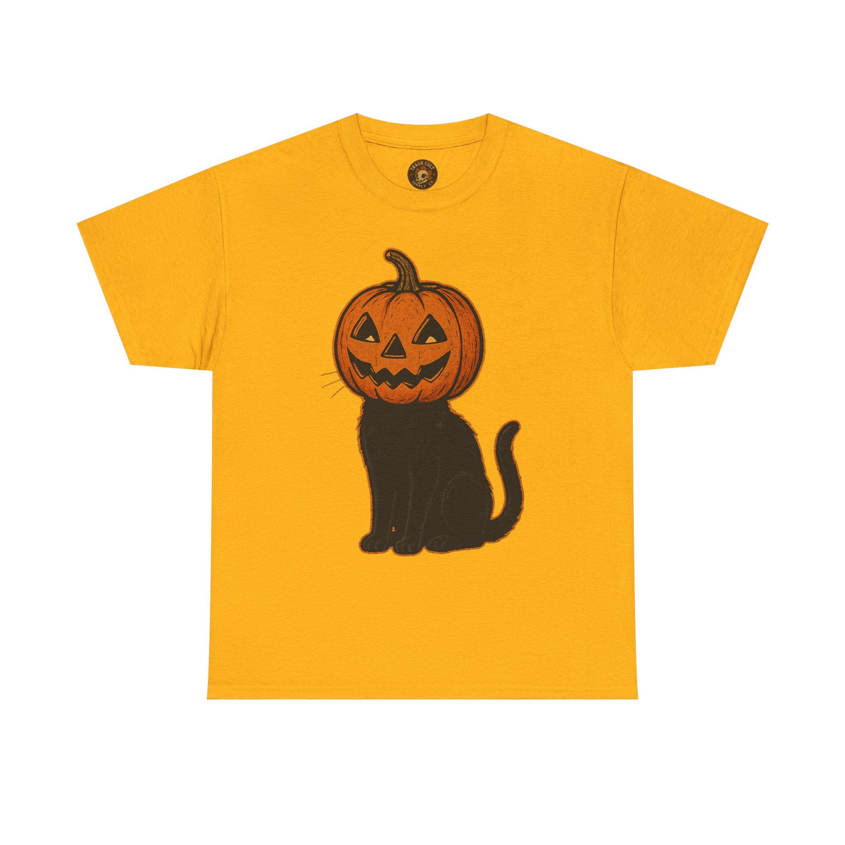 Black Cat Pumpkin Head Halloween T-Shirt – Jack O’Lantern Cat Design