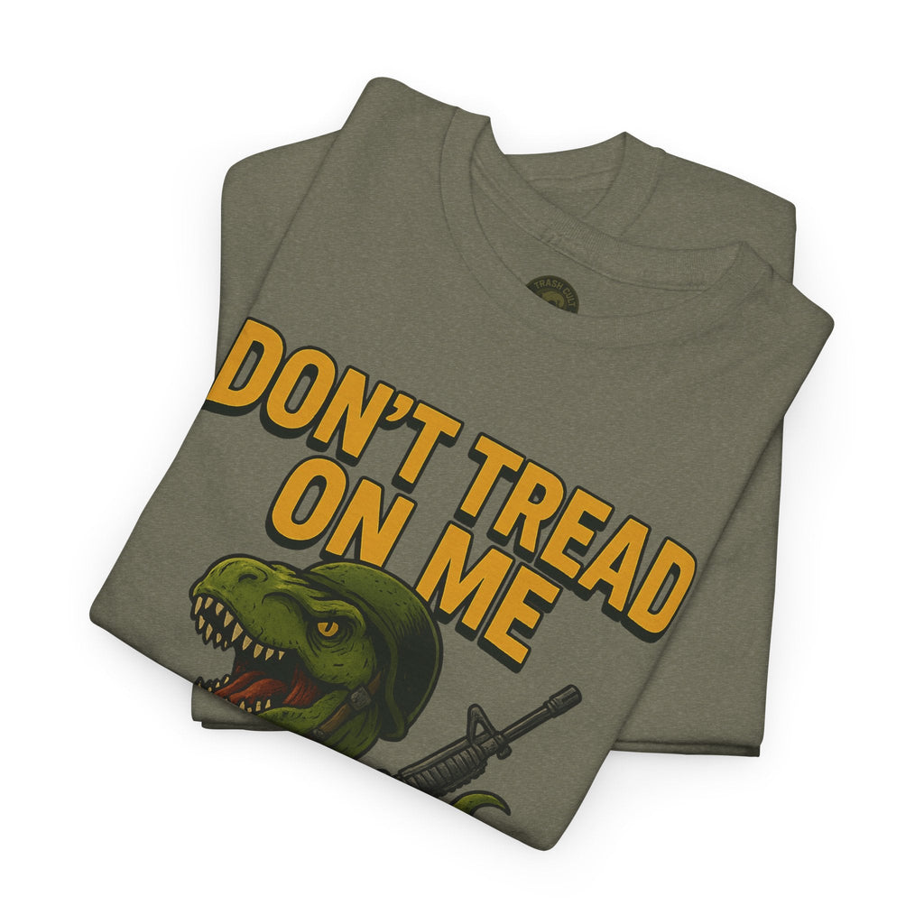 Don’t Tread On Me T-Rex T-Shirt – Liberty or Death Graphic | Trash Cult Supply Co. | Gildan 5000 Heavy Cotton