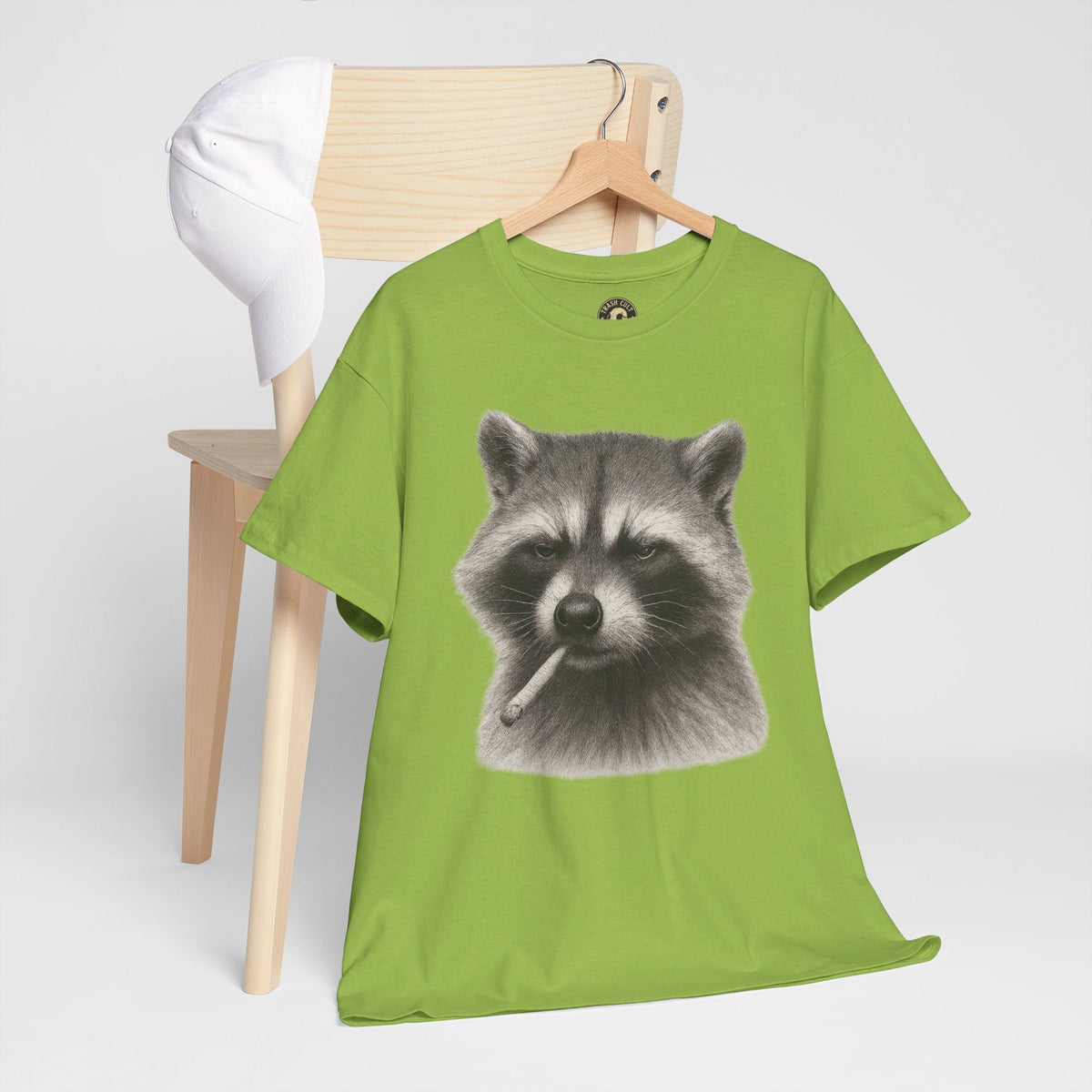 Dirty Harry Raccoon Halftone Shirt – Soft Grit Aesthetic, Smoking Trash Panda Graphic Tee