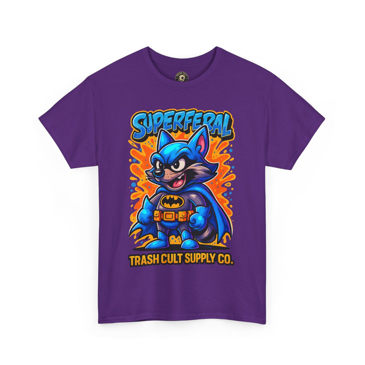 SuperFeral Raccoon Graffiti Shirt – Bold New School Superhero Streetwear | Trash Cult Supply Co