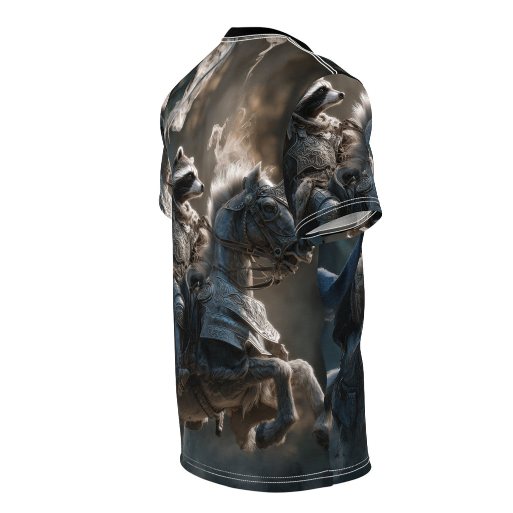 Fantasy Warrior Tee, Unisex Graphic T-Shirt, Animal Knight Apparel, Unique Costume Shirt, Gift for Gamers, Medieval Style Top