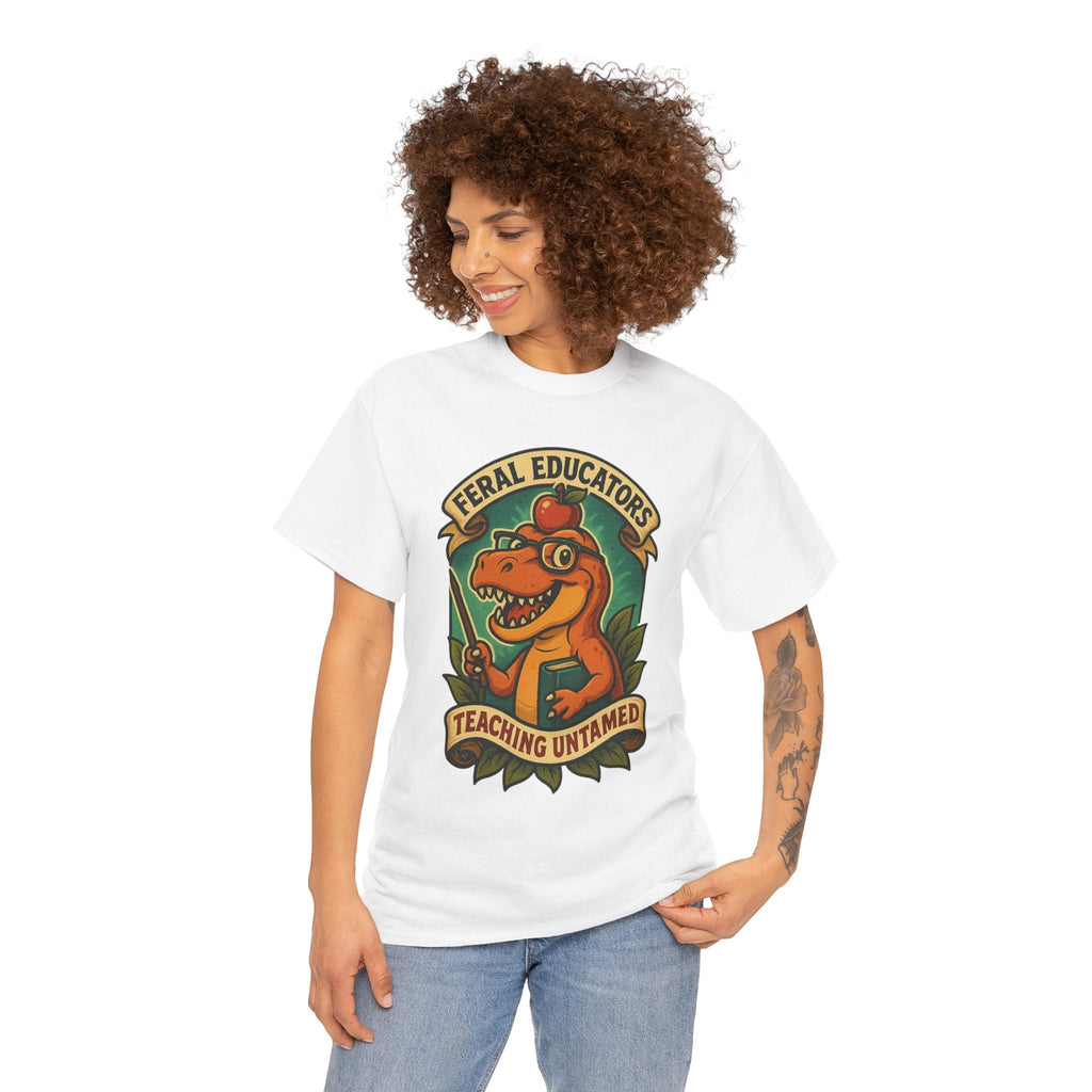 Feral Educators Tee, Fun Teacher Shirt, Unisex Cotton Tee, Gift for Educators, Classroom Apparel, Teacher Appreciation Day