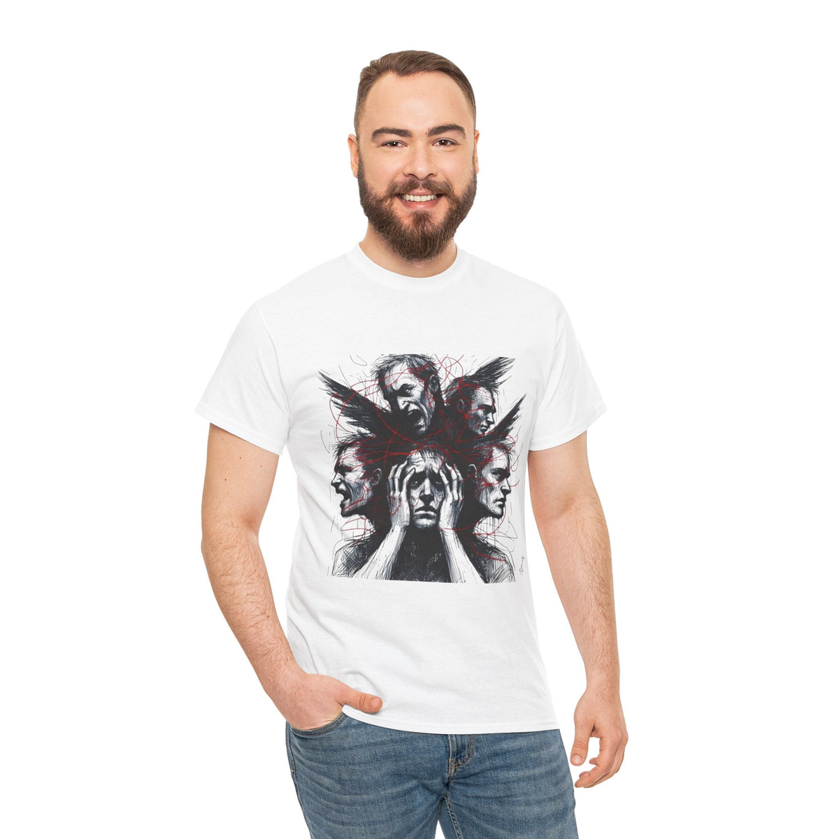 Xian Allen x Trash Cult Shirt – “Loud Inside My Head” | Dark Illustrative Art Tee