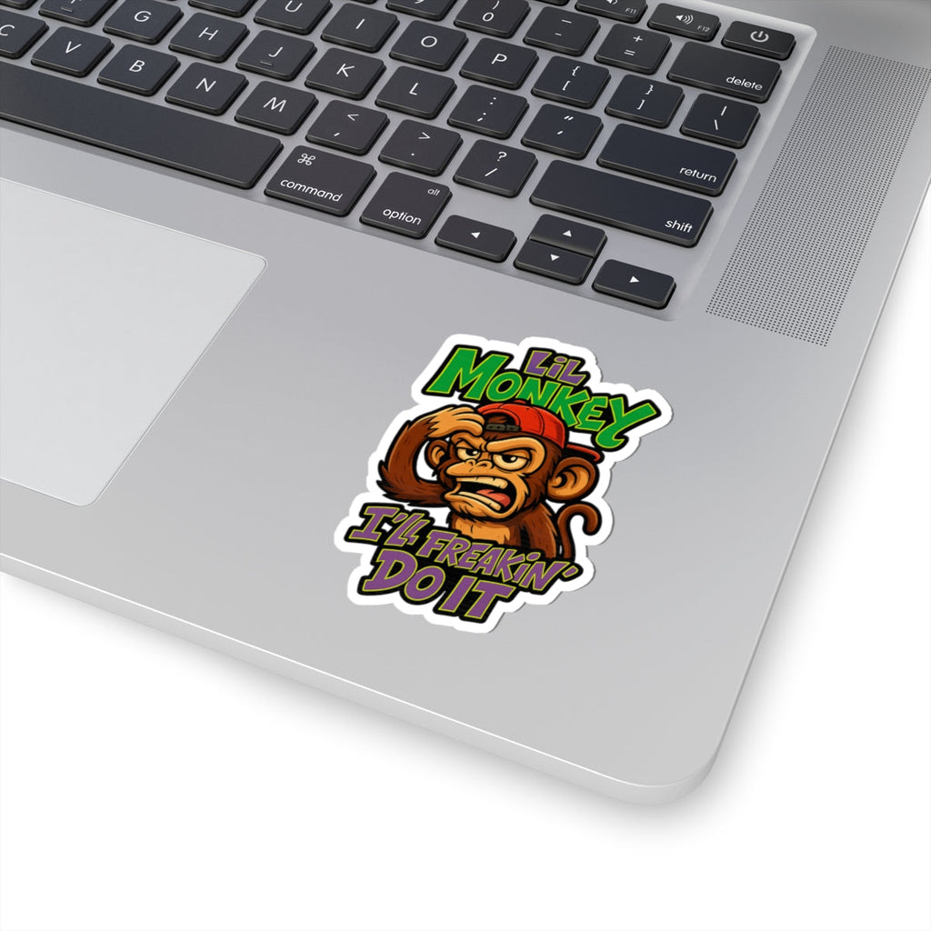Lil Monkey Kiss-Cut Stickers | Fun Animal Laptop Decals, Kids' Room Decor, Gift for Monkey Lovers, Playful Wall Art, Party Favors