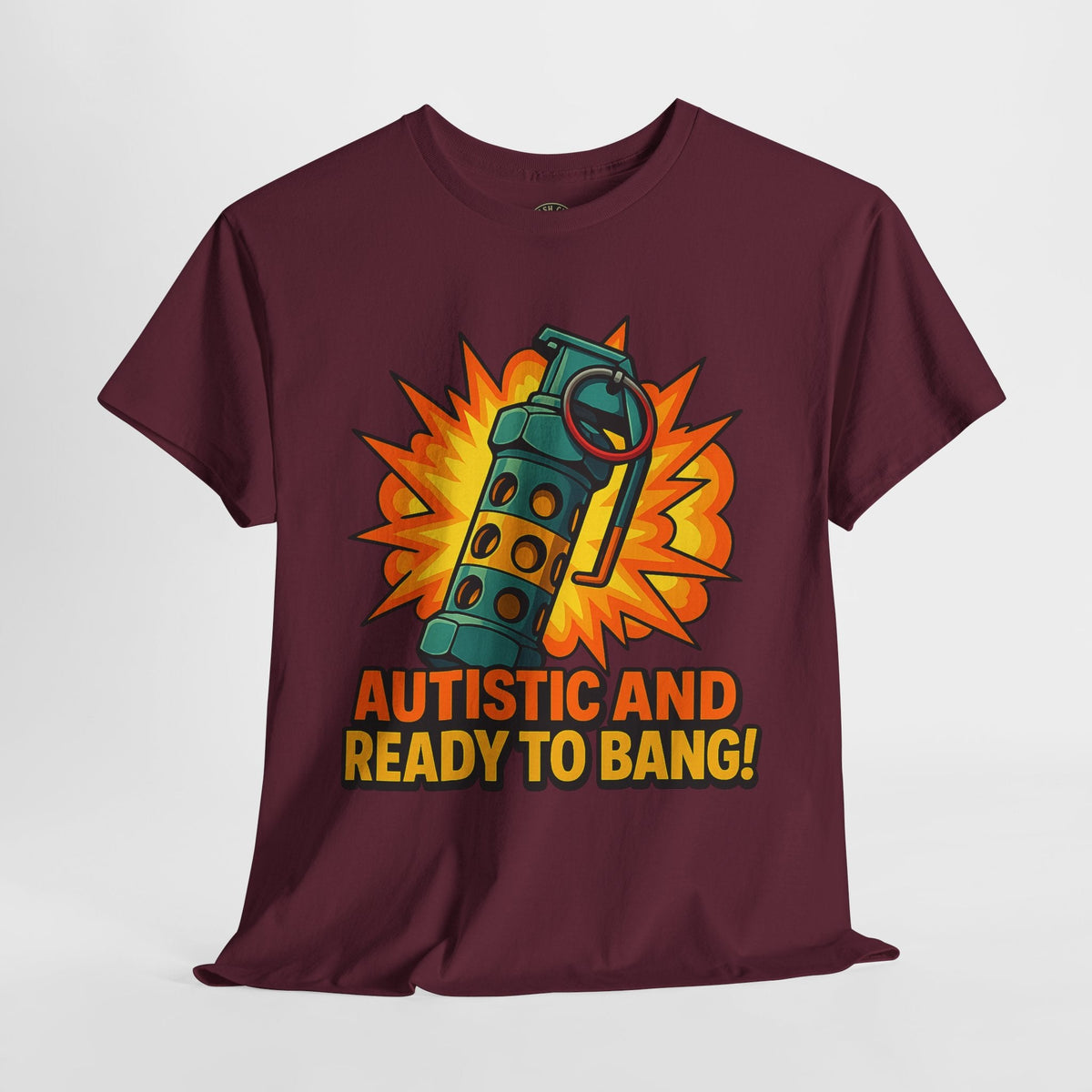 Autistic and Ready to Bang! Unisex Heavy Cotton Tee | Fun Graphic Tee, Autistic Pride, Gift for Autism Awareness, Casual Wear