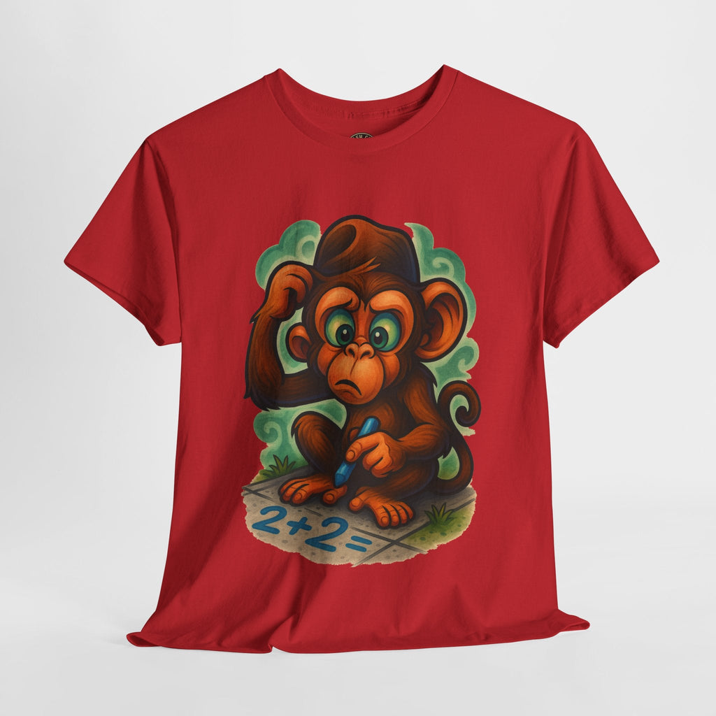 Confused Monkey Math Shirt – Funny Thoughtful Graphic Tee | Unisex Gildan 5000
