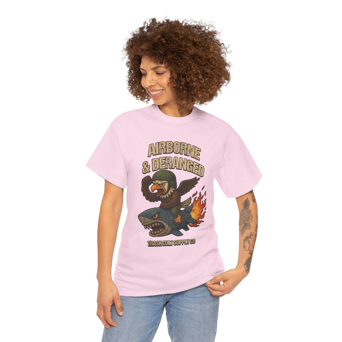 Airborne & Deranged T-Shirt – Trash Cult Supply Co. | Gildan 5000 Heavy Cotton Tee