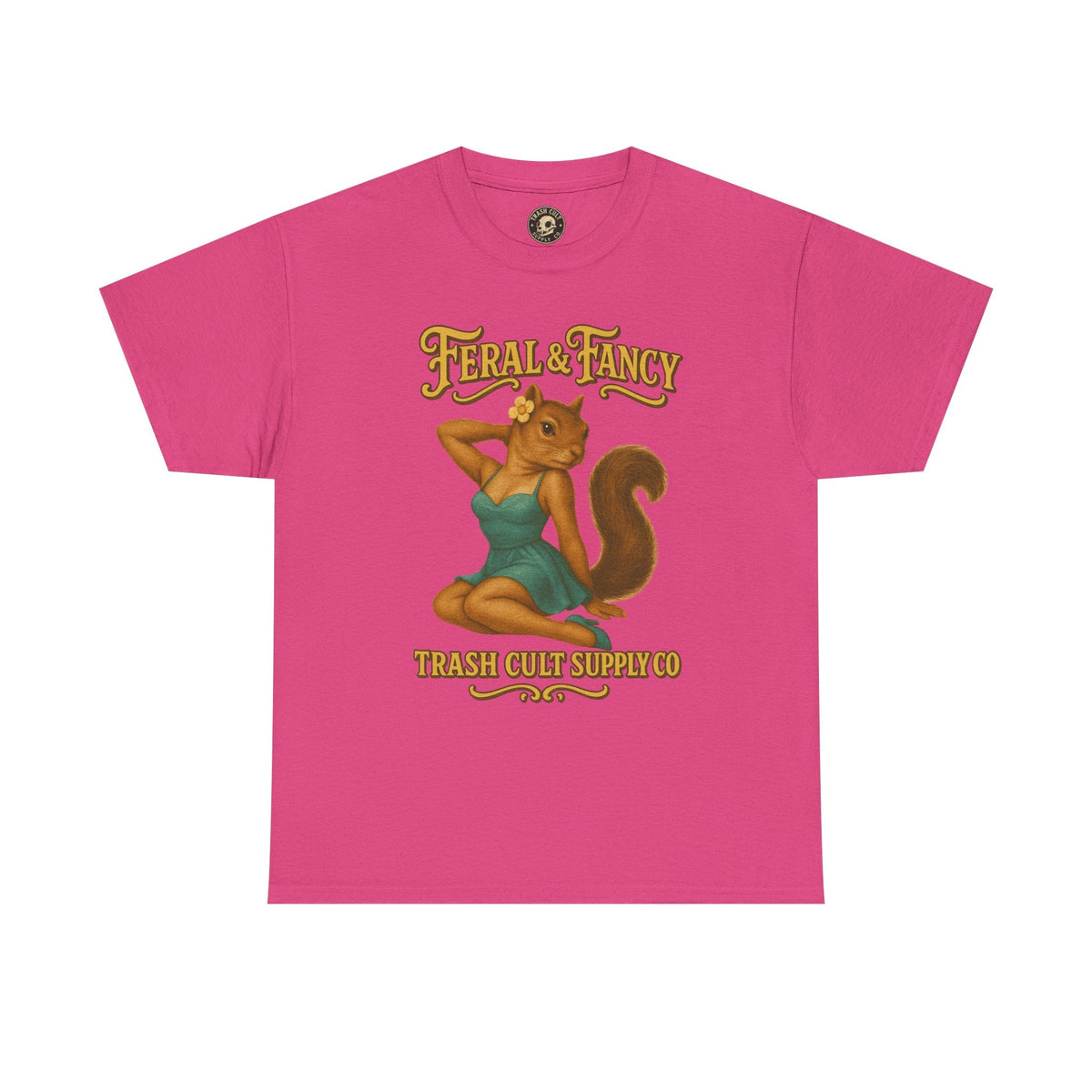 Feral & Fancy Pin-Up Squirrel Shirt – Vintage 1950s Style | Trash Cult Supply Co | Gildan 5000