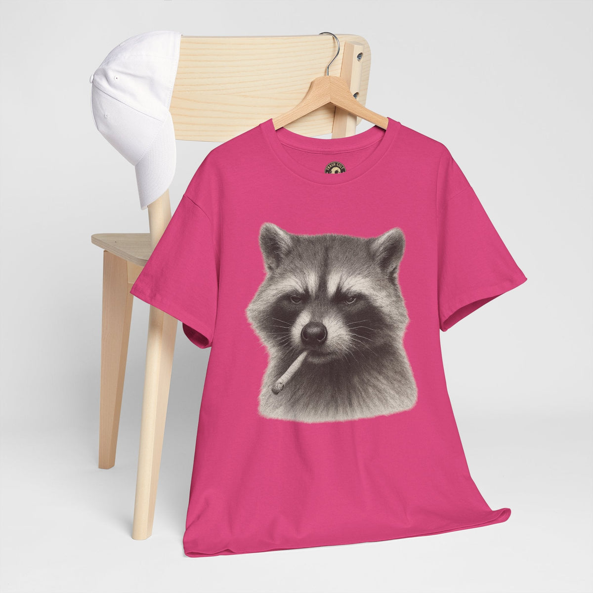 Dirty Harry Raccoon Halftone Shirt – Soft Grit Aesthetic, Smoking Trash Panda Graphic Tee