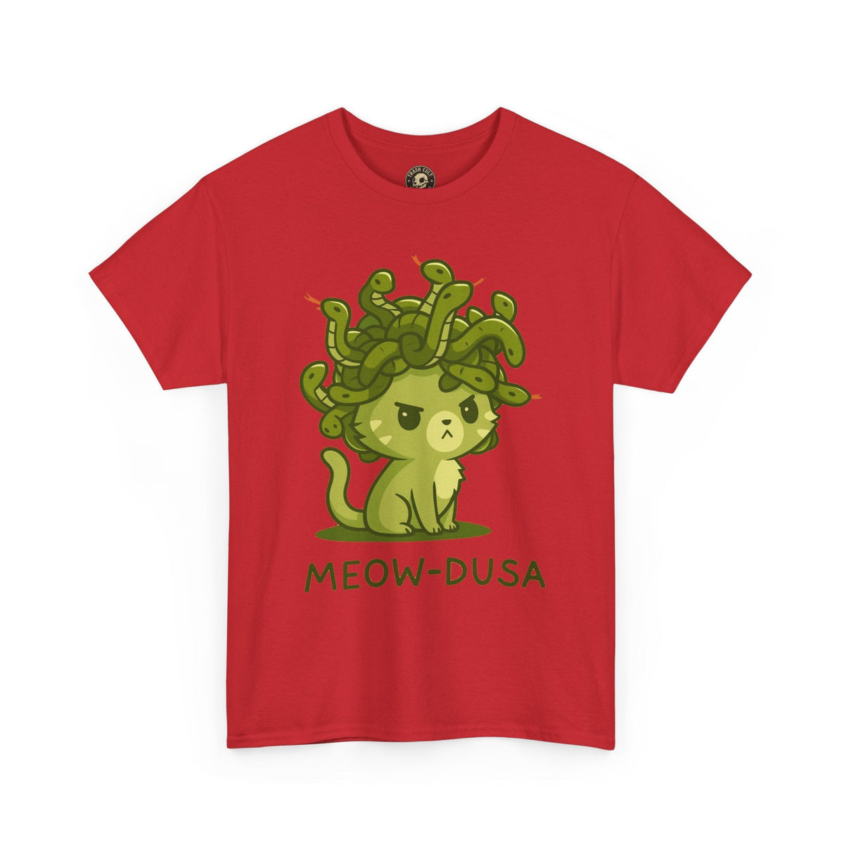 Meow-dusa Funny Cat Medusa T-Shirt – Gildan 5000 Heavy Cotton Tee