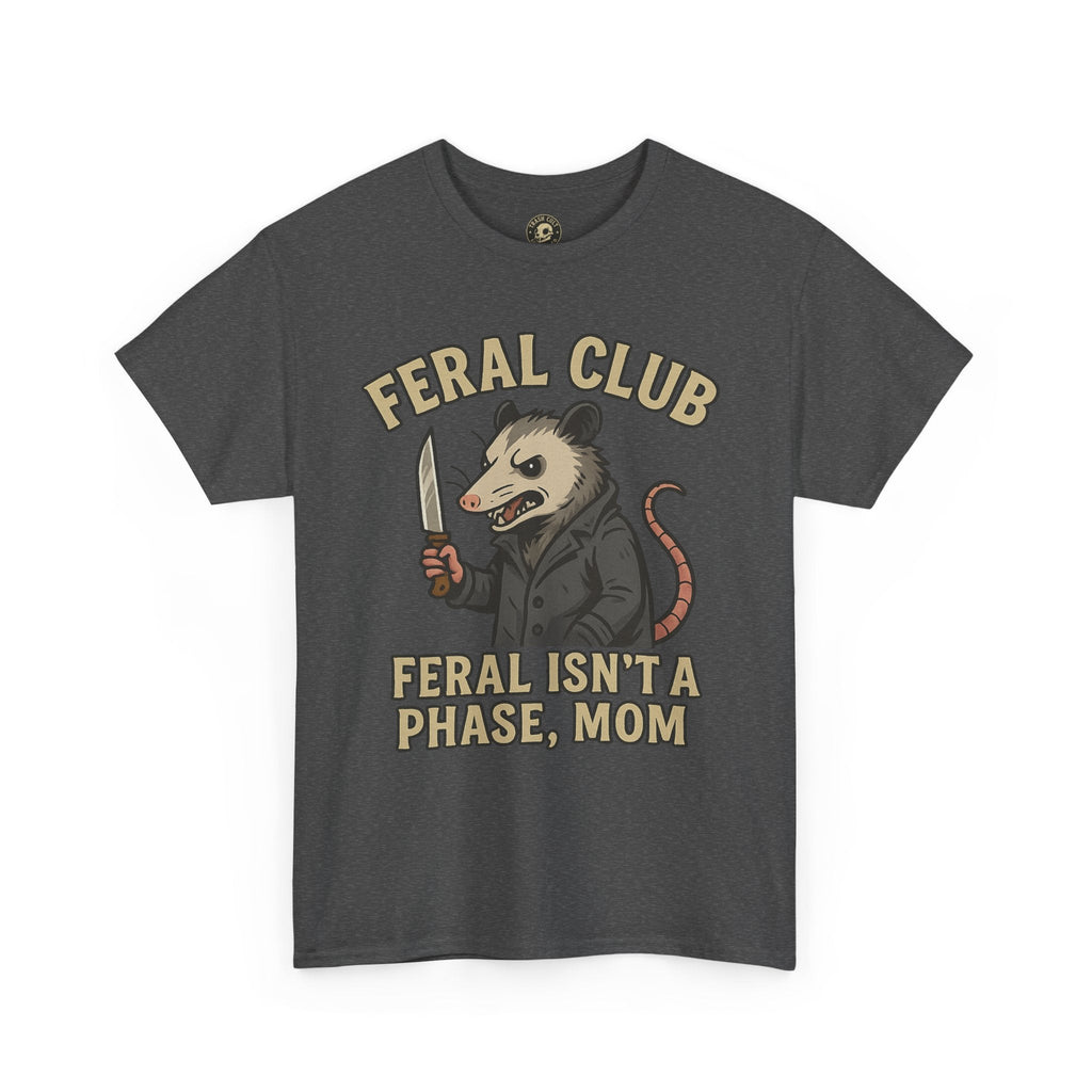 Feral Club Tee - Unisex Heavy Cotton Shirt, Funny Graphic T-Shirt, Gift for Mom, Casual Wear, Easygoing Lifestyle