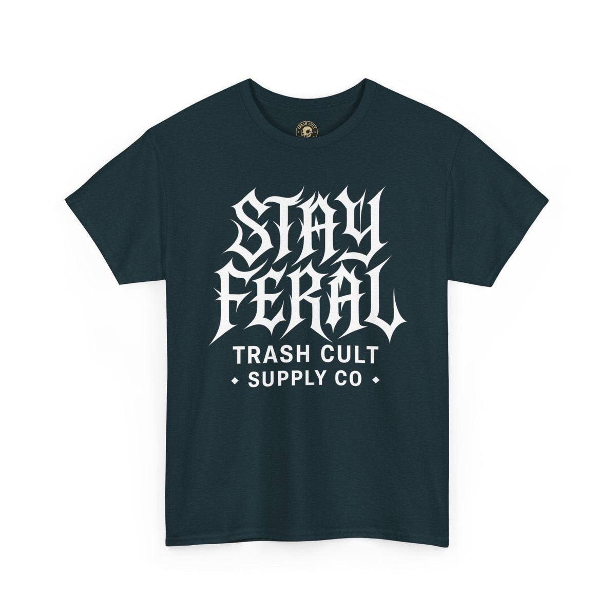 Unisex Heavy Cotton Tee - Stay Feral Graphic Tee, Streetwear Shirt, Gift for Wild Spirits, Eco-Friendly Casualwear, Summer Fashion