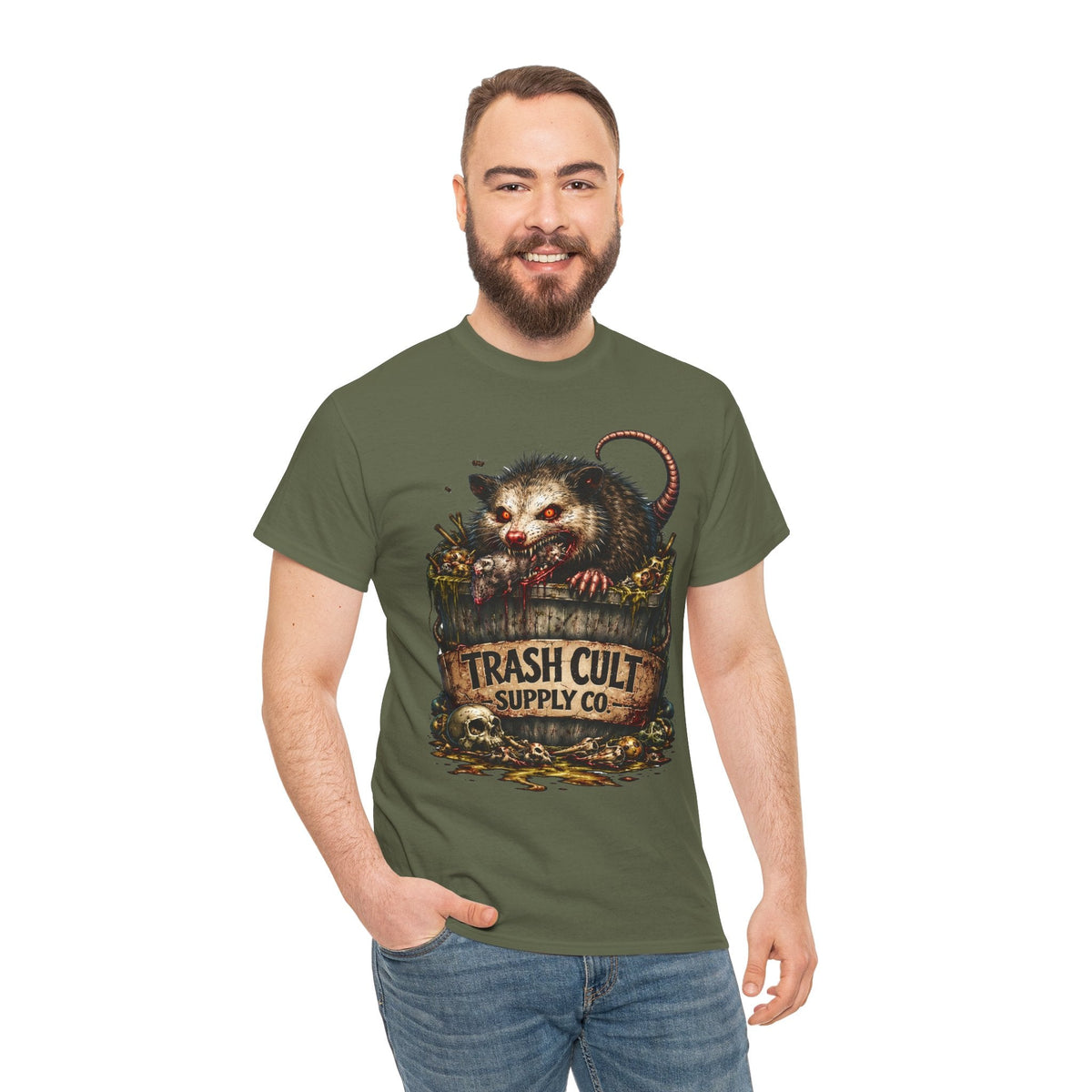 Opossum Trash Cult Tee — Vintage Grunge Wildlife Graphic T-Shirt